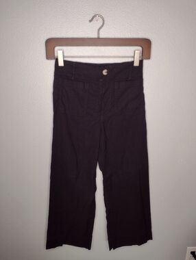 Maeve Women's Size 28 Black Linen Blend The Colette Wide Leg Stretch Pants C